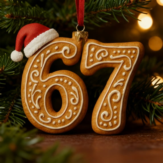 JLFNYA 67 Ornament for Christmas, Christmas 67 Acrylic Ornament, Funny Xmas Holiday Ornament, Christmas Tree Decorations, Xmas Holiday Home Decor, Christmas 67 Wrapping Paper Birthday Gifts