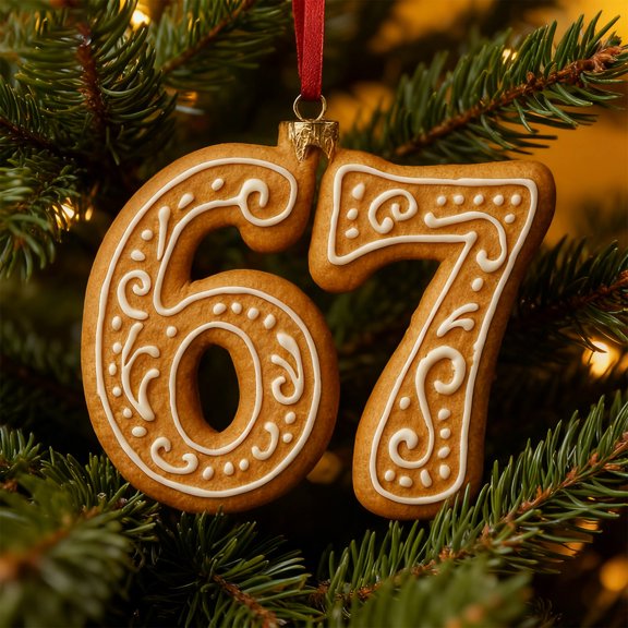 JLFNYA 67 Ornament for Christmas, Christmas 67 Acrylic Ornament, Funny Xmas Holiday Ornament, Christmas Tree Decorations, Xmas Holiday Home Decor, Christmas 67 Wrapping Paper Birthday Gifts