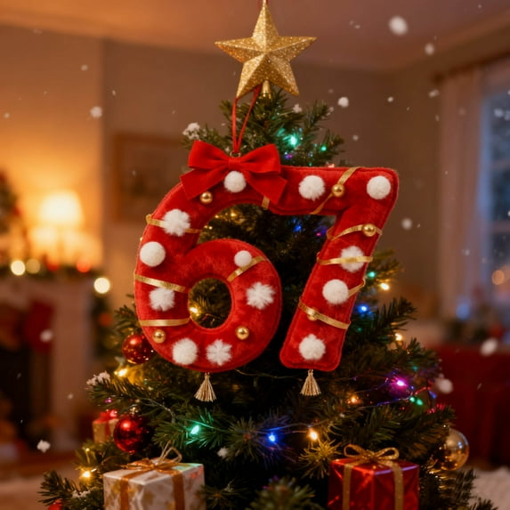 JLFNYA 67 Ornaments for Christmas Tree, Christmas 67 Acrylic Ornament, Funny Xmas Holiday Ornament, Christmas Tree Decorations, Xmas Holiday Home Decor, Christmas 67 Wrapping Paper Birthday Gifts