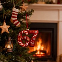 JLFNYA 67 Ornaments for Christmas Tree, Christmas 67 Acrylic Ornament, Funny Xmas Holiday Ornament, Christmas Tree Decorations, Xmas Holiday Home Decor, Christmas 67 Wrapping Paper Birthday Gifts