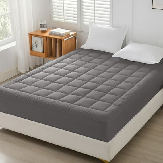 JLFNYA Bedding Full Mattress Pad,Quilted Fitted Premium Mattress Protector,Deep Pocket Mattress Cover ,Fluffy Pillow Top Mattress Topper (39x75 Inches,White)