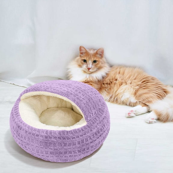 JLFNYA Cat Bed, 19.68" Cat Beds, Cat Beds for Indoor Cats, Pet Bed for Small Medium Pets, Winter Warm Thickened Cats Bed, Cats Semi-Enclosed Sense of Security Sleeping Nests
