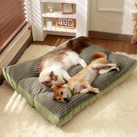 JLFNYA Cat Dog Kennel, 18.8 x 17.6 x 3.1 in Cat Beds, Puppy Bed, Plush Dog Mattress, Thickened Dog Kennel Mat for Fall and Winter, Suitable for Puppy Curl Sleeping, Cat Beds for Indoor Cats