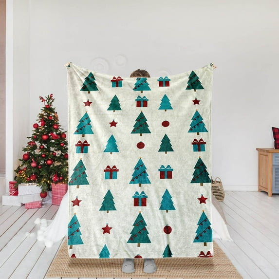 JLFNYA Christmas Blanket, 28*40 in Throw Blankets, Throw Blankets Under $10, Soft Fleece Blanket,Warm Plush Christmas Decoration, Winter Cozy Holiday Cabin Throw for Sofa Couch, Gifts for Women