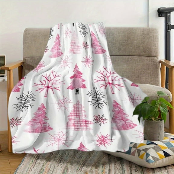 JLFNYA Christmas Blanket, 28" x 40" Christmas Throw Blanket, Christmas Blankets, Christmas Blankets for Couch Sofa Bed, Christmas Tree and Snowflake Blanket, Christmas Gifts for Women