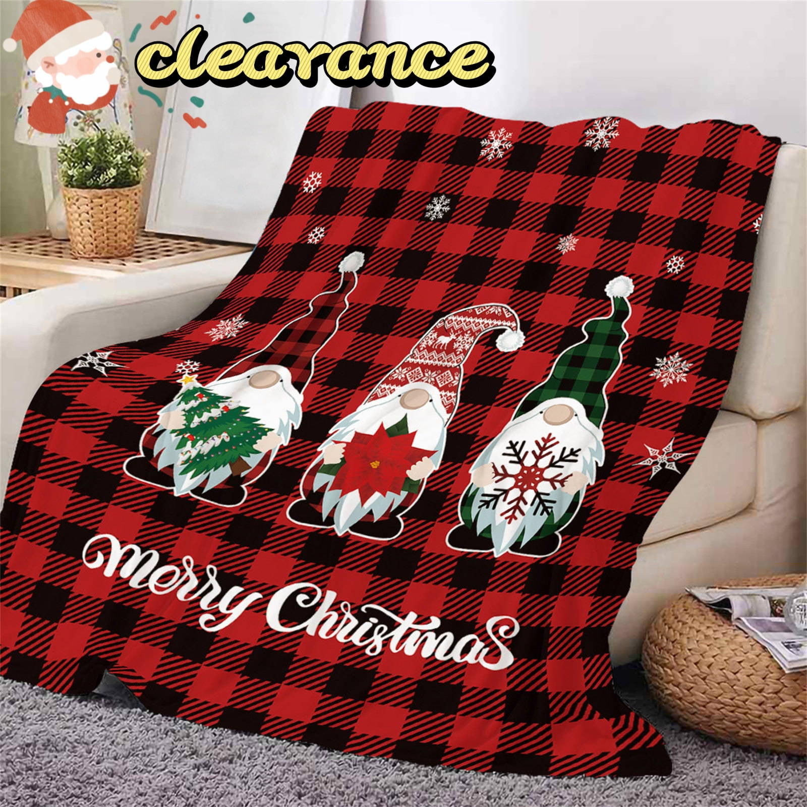 JLFNYA Christmas Blanket,Throw Blankets Under $10,39.4*51.21 In Christmas Throw Blanket for Couch,Soft Warm Cozy Reversible Winter Holiday Blanket,Snowmen Gifts