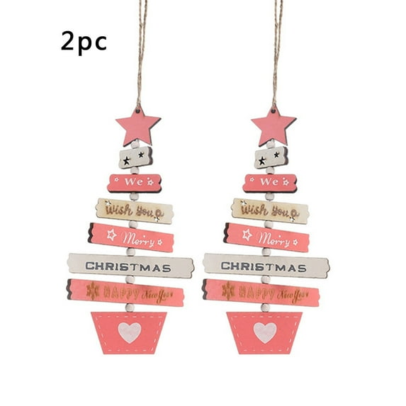 JLFNYA Christmas Decorations Clearance!Christmas Tree Wooden Ornaments Christmas Ornaments Colored Wooden Letters Christmas Tree Pendants 2pcs