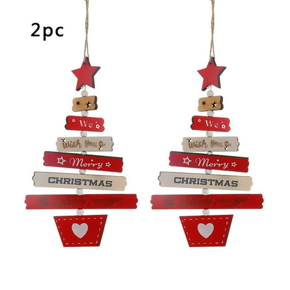 JLFNYA Christmas Decorations Clearance！Christmas Tree Wooden Ornaments Christmas Ornaments Colored Wooden Letters Christmas Tree Pendants 2pcs