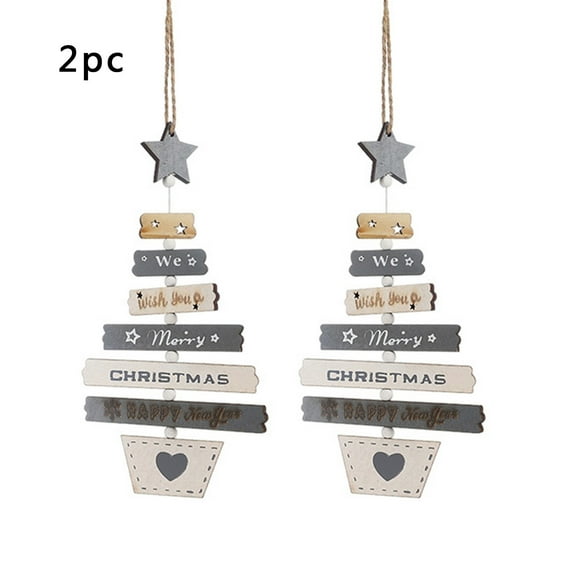 JLFNYA Christmas Decorations Clearance！Christmas Tree Wooden Ornaments Christmas Ornaments Colored Wooden Letters Christmas Tree Pendants 2pcs