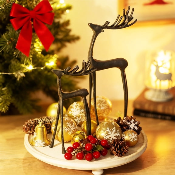 JLFNYA Christmas Decorations Indoor, 8" Reindeer Decorations, Christmas Deer, Holiday Decor, Christmas Deer Decor, Christmas Reindeer, Christmas Gifts, Suitable for Mantel Living Room