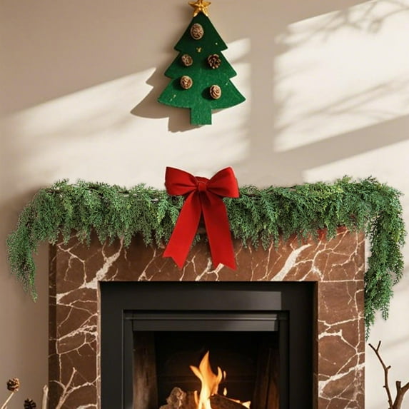 JLFNYA Christmas Garland, 6 Ft Christmas Norfolk Garland, Greenery Garland, Simulation Green Plant Rattan, Christmas Garland for Christmas Winter Home Mantel Fireplace Holiday Decor, Gifts for Women