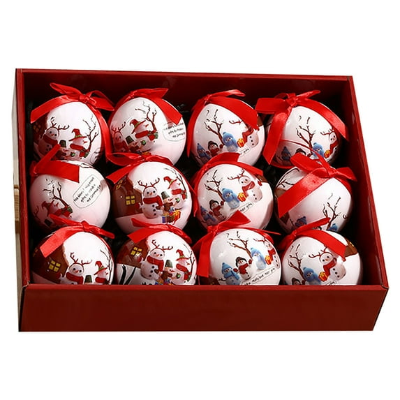 JLFNYA Christmas Tree Ornaments Clearance,Christmas Balls Ornament,8cm Christmas Ball Christmas Tree Decoration Ball Holiday Party Decoration Gift Ball 12pcs