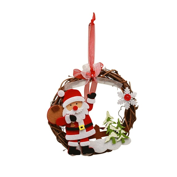 JLFNYA Christmas Wreaths for Front Door,Christmas Decorations Santa Claus Small Wreath Pendants Children's Christmas Gifts Wreath Christmas Tree Pendants,Christmas Door Decorations Clearance
