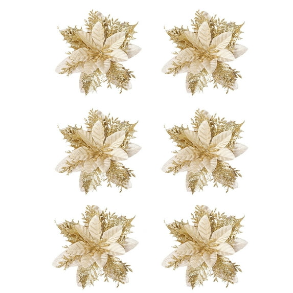 JLFNYA Christmas Wreaths for Front Door,14cm Christmas Ornament Glitter Hollow Leaf Wreath Decoration 6PCS,Christmas Door Decorations Clearance