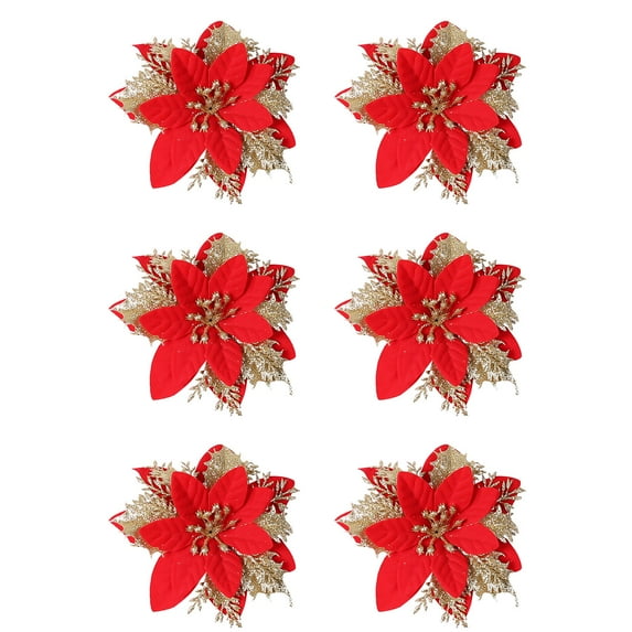 JLFNYA Christmas Wreaths for Front Door,14cm Christmas Ornament Glitter Hollow Leaf Wreath Decoration 6PCS,Christmas Door Decorations Clearance