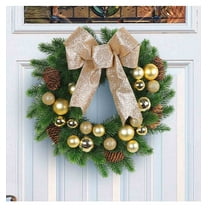 JLFNYA Christmas Wreaths for Front Door,Christmas Wreath Metal Large Bow Christmas Decorations,Christmas Door Decorations Clearance