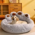 thumbnail image 1 of JLFNYA Cozy And Comfy Pet Dog Bed - All Seasons Paw Shape Warm Dog Bed Cushion,Cat Beds for Indoor Cats，23.6in, 1 of 8