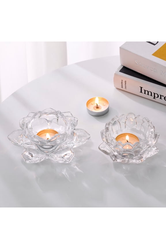 Crystal Lotus Candle Holder, Glass Lotus Flower Candle Holder, Lotus Candle Holder, Lotus Tealight Candle Holder, Lotus Flower Home Decor, Decoration for Christmas Home Wedding Party