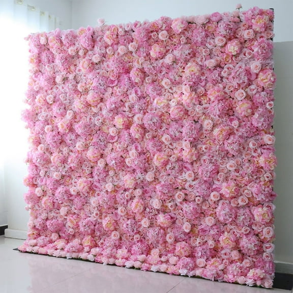 JLFNYA Flower Wall Panel,1pc Artificial Wall Flower Backdrop,35*35 Inch Silk Rose Floral Wall Decorative Faux Flower for Photo Background Home Party Wedding Backdrop Decoration