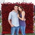 thumbnail image 1 of JLFNYA Flower Wall Panel,1PC Artificial Wall Flower Backdrop,13.7*13.7in Silk Rose Floral Wall Decorative Faux Flower for Photo Background Home Party Wedding Backdrop Decoration, 1 of 4