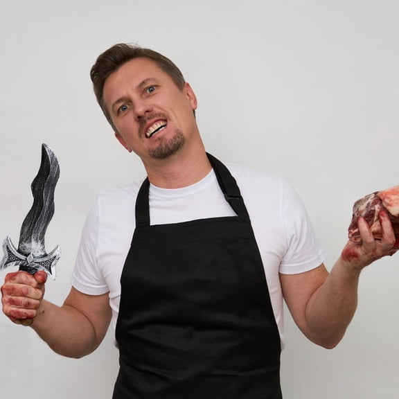 JLFNYA Halloween Clearance,Halloween Decorations,Halloween Party Simulation Plastic Fake Bloods Knife Ghost Festival Decoration Toy With Bloods Kitchen Knife Axe Pirate Guns Chainsaw