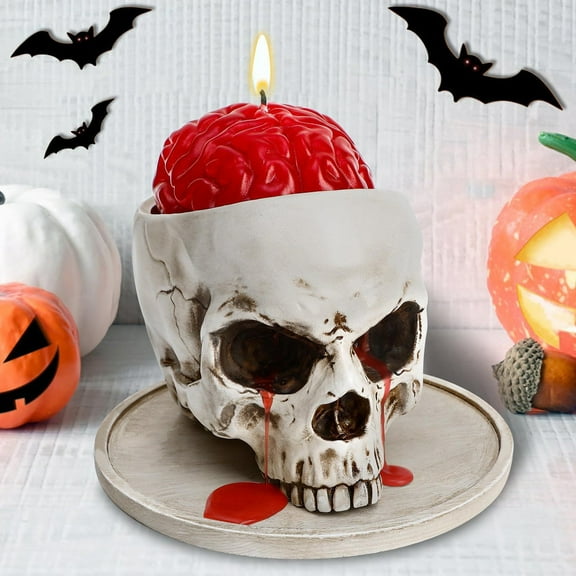 JLFNYA Halloween Decorations Clearance,Halloween Home Decor,Antique Tear Skull Candlestick Home Decoration Decoration Decoration Decoration Column Candle Base Tea Wax Holders