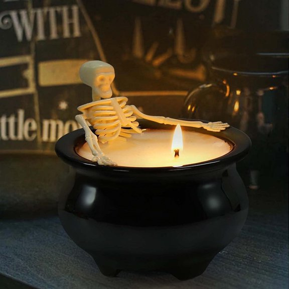 JLFNYA Halloween Decorations Clearance,Halloween Home Decor,Candle Bubble Bath Skeleton Skeleton Halloween Ghost House Festival Decorative Ornaments
