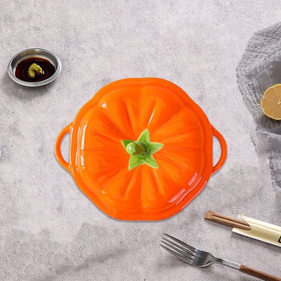 JLFNYA Halloween Decorations Clearance,Halloween Home Decor,Cute Ceramic Pumpkin Tableware Household Pumpkin Bowl With Lid Microwaveable Halloween Pumpkin Bowl