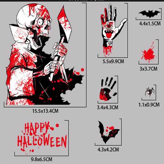 JLFNYA Halloween Decorations Clearance,Halloween Home Decor,Halloween Stickers Wall Stickers Bedroom Horror Decoration Border Wall Stickers Window Scene Layout Electrostatic Stickers