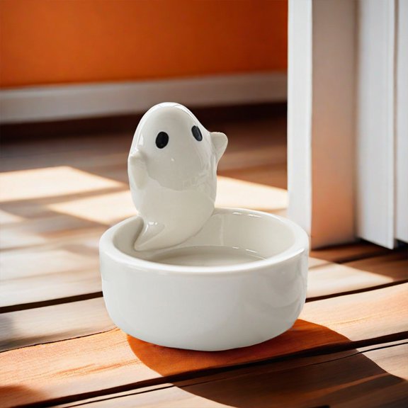 JLFNYA Halloween Decorations Clearance,Halloween Home Decor,Ceramic Ghost Candlestick Aromatherapy Candle Cute Ghost Decoration Halloween Gift
