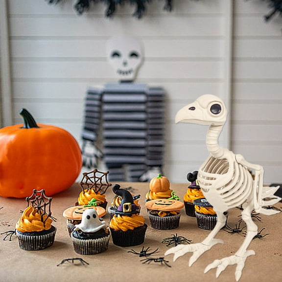 JLFNYA Halloween Decorations Clearance,Halloween Home Decor,Halloween Skeleton Horror Decorations Simulation Animals Skeleton Ornaments Bar Haunted House Decoration Bird Skeleton