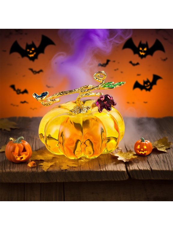 JLFNYA Halloween Glass Pumpkins, Halloween Decorations Indoor, Mini Glass Pumpkins, Small Glass Pumpkins, Glass Pumpkins for Decorating, Glass Fall Decor, Glass Pumpkin Decorations