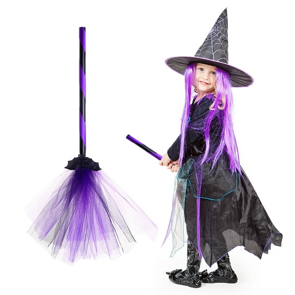 JLFNYA Halloween Magical Witch Brooms, Magical Halloween Witches Brooms, Halloween Decoration Witch Flying Broomstick, Plastic Witch Broomstick Witch Broomstick Props, Dress Up Performance Props