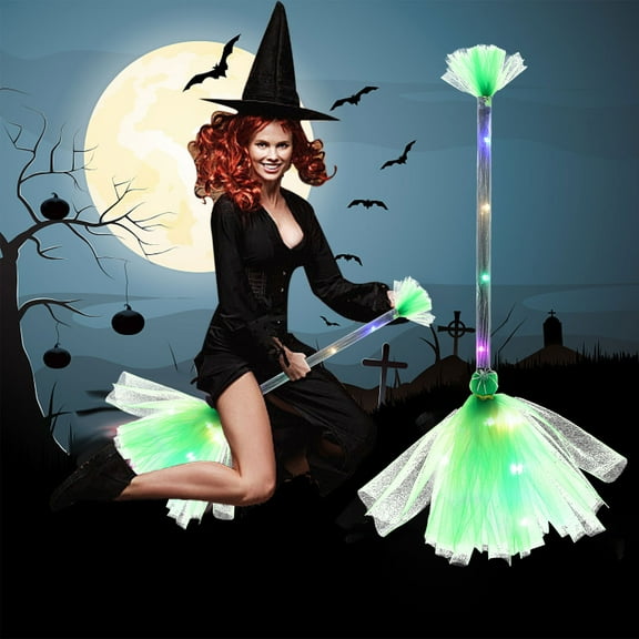 JLFNYA Halloween Magical Witch Brooms, Magical Halloween Witches Brooms, Halloween Decoration Witch Flying Broomstick, Witch Broom Decoration, Halloween Decorations Outdoor Front Door