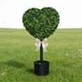 thumbnail image 1 of JLFNYA Heart Shaped Topiary Trees Faux Boxwood, Green and White, 32", Valentine's Day Gifts for Women Men, Indoor Outdoor Home Porch Decor, Green Home Decor, 1 of 8