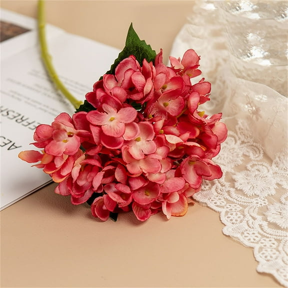 JLFNYA Hydrangea Artificial Flowers,Faux Hydrangea Flowers with Stems,Full Heads Silk Fake Hydrangea Flowers for Wedding Bouquet Home Party