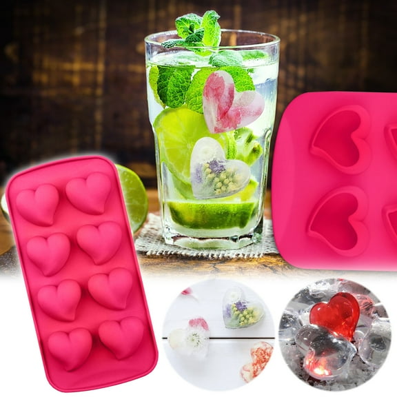 JLFNYA Ice Cube Trays, Heart-Shaped Silicone Ice Tray, DIY Summer Mold For Ice Cubes And Cake