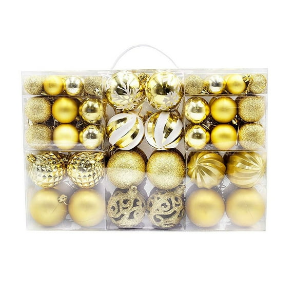JLFNYA Mini Christmas Ornaments Clearance,Christmas Balls Ornament,100PCS Christmas Ball OrnamentsHoliday Multiple Styles Ornaments for Christmas Trees Party Ball Decoration