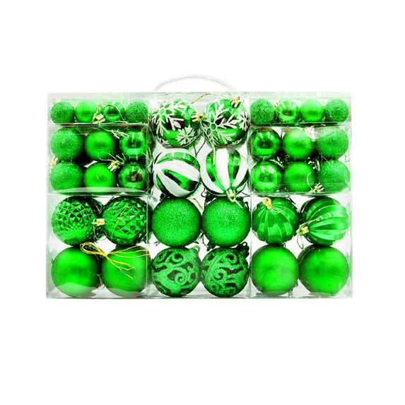 JLFNYA Mini Christmas Ornaments Clearance,Christmas Balls Ornament,100PCS Christmas Ball OrnamentsHoliday Multiple Styles Ornaments for Christmas Trees Party Ball Decoration