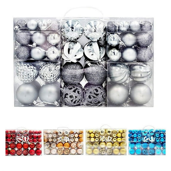 JLFNYA Christmas Tree Ornaments Clearance,Christmas Balls Ornament,100PCS Christmas Ball OrnamentsHoliday Multiple Styles Ornaments for Christmas Trees Party Ball Decoration