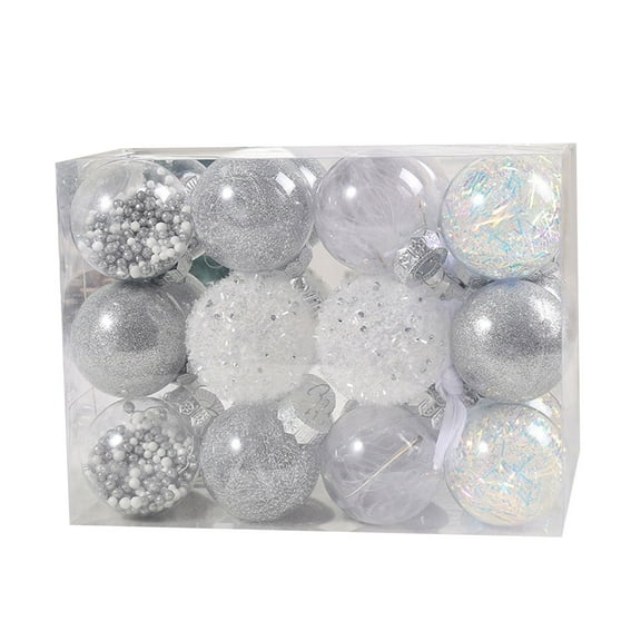 JLFNYA Mini Christmas Ornaments Clearance,Christmas Balls Ornament,24 Pcs of Christmas Ball Ornaments Shatterproof Christmas Decorations Christmas Tree Wedding Party Decorations Ball,6cm