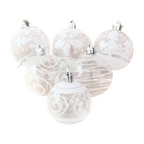 JLFNYA Mini Christmas Ornaments Clearance,Christmas Balls Ornament,6cm Transparent Painted Printed Christmas Ball Plastic Christmas Tree Decoration Ball Pendant Colorful Box Set of 6 Christmas Balls