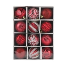 JLFNYA Mini Christmas Ornaments Clearance,Christmas Balls Ornament,6cm12pc Christmas Ball Gift Box Painted Set Christmas Tree Decoration Pendant Holiday Window Layout