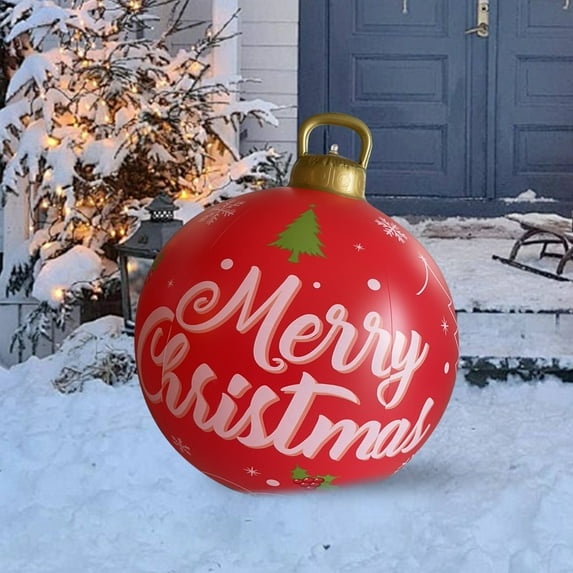 JLFNYA Christmas Tree Ornaments Clearance,Christmas Balls Ornament,Christmas Decoration Bell Ball 60cm Outdoor Christmas Inflatable Decorated Ball Pvc Inflatable Christmas Ball
