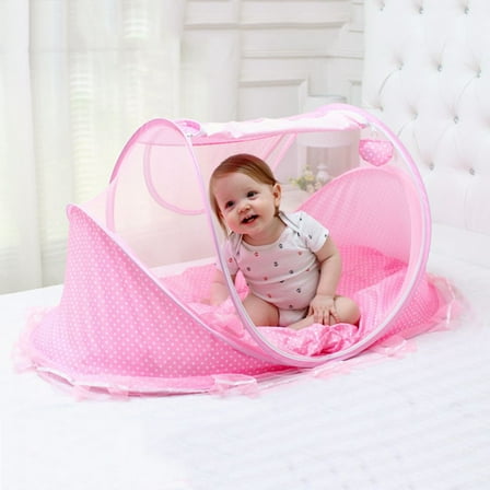 JLFNYA Mosquito Zapper,Summer Mosquito Net for Children Portable Folding Baby Mosquito Net With Cushion