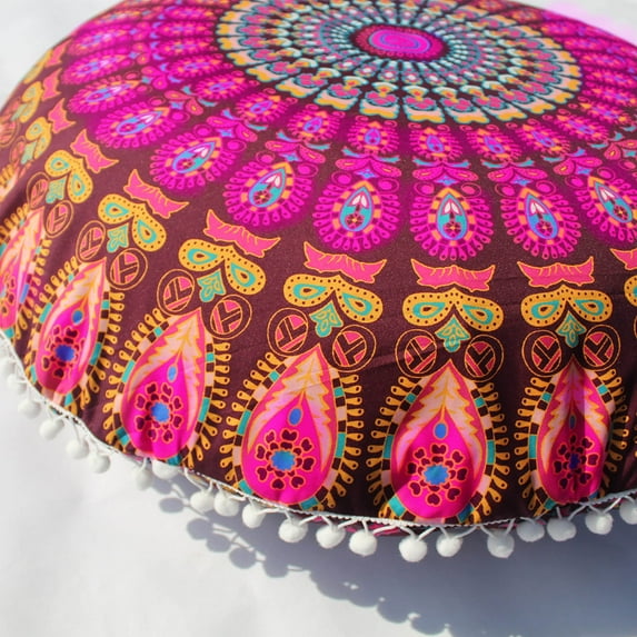 JLFNYA Pillow Covers,Pillow Protector Clearance!Round Bohemian Meditation Cushion Cover Ottoman Cushion Pillowcase Pillow Cover