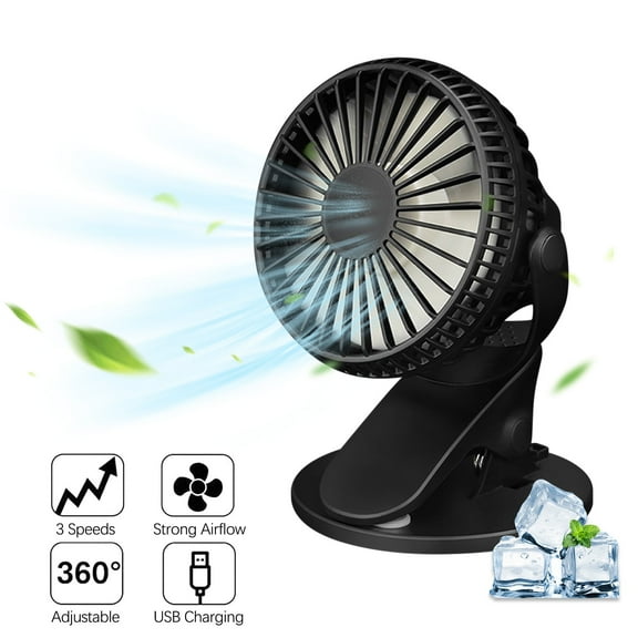 JLFNYA Portable FanPortable Desktop Fan 360° Rotating Clip USB Charging Portable Clip Fan