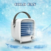 JLFNYA Portable FanPortable Mini AirConditioner Cool-Cooling Bedroom AirCooler Small USB Desktop-Cooling Fan Built-in Ice Box USB Fan Desktop