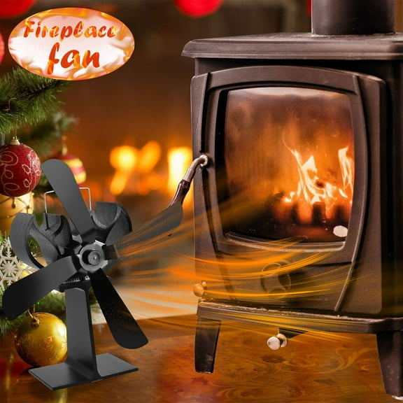JLFNYA Portable FanStove Fan Wood Stove Fans Fireplace Fan Heat Powered Fan With 4 Blade
