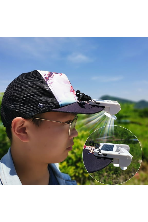 Portable Solar Clip On Fan, for Hat with USB Charging and Clip Design Summer Essentials for Men Cool Accessories Suitable for Indoor Outdoor Use Beach Camping Fishing Father's Day Gifts